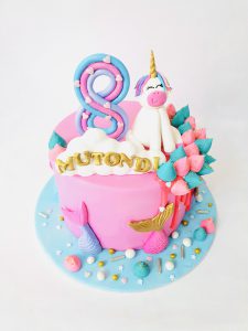 Unicorn and Mermaid Birthday Cake