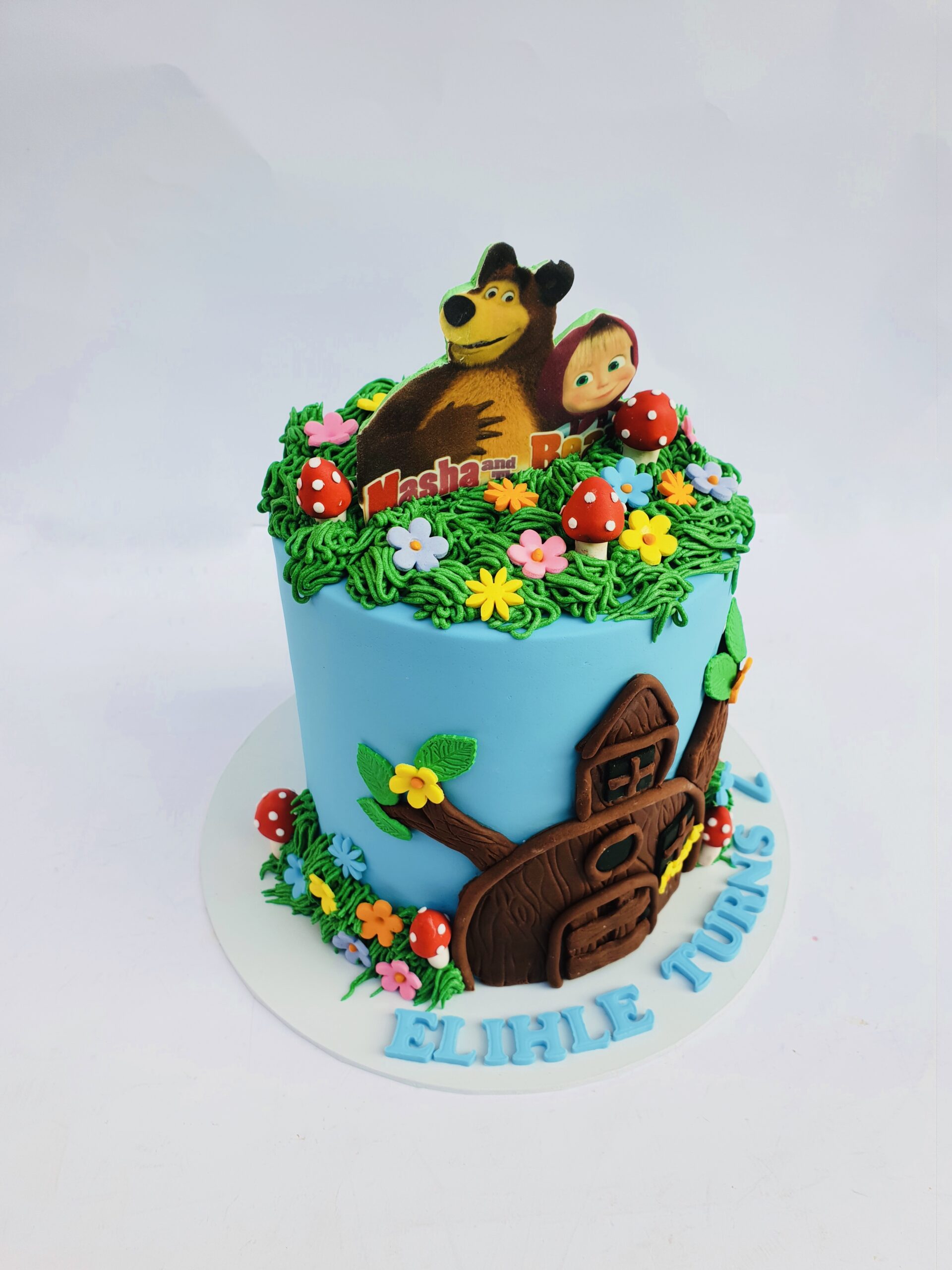 Cakes and Beyond by Megha - Masha and the bear theme cake  Flavour-Butterscotch cake with butterscotch swiss buttercream  #butterscotchcake | Facebook