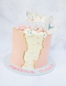 Pink Butterfly Birthday Cake